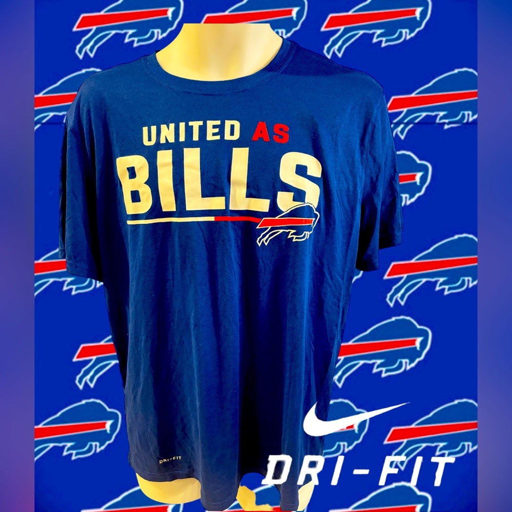 Buffalo Bills Mafia NFL Nike Dri-Fit Men’s Large L Polyester Wick Blue Shirt NWT